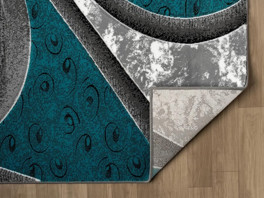 Sam's Rugs Ultra Soft Area Rug Hand Carved - Modern Abstract Design for Indoor Living Room & Bedroom - Stain Resistant, Easy to Clean Turquoise- 50169 - Image 7