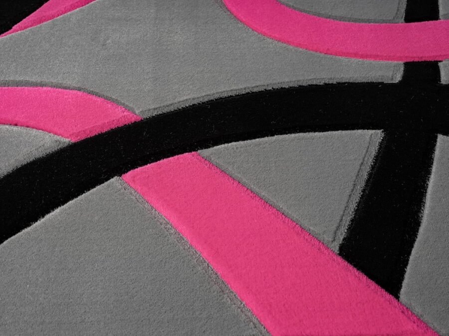 Sam's Rugs Ultra Soft Area Rug Hand Carved - Modern Abstract Design for Indoor Living Room & Bedroom - Stain Resistant, Easy to Clean Pink - 50286 - Image 5