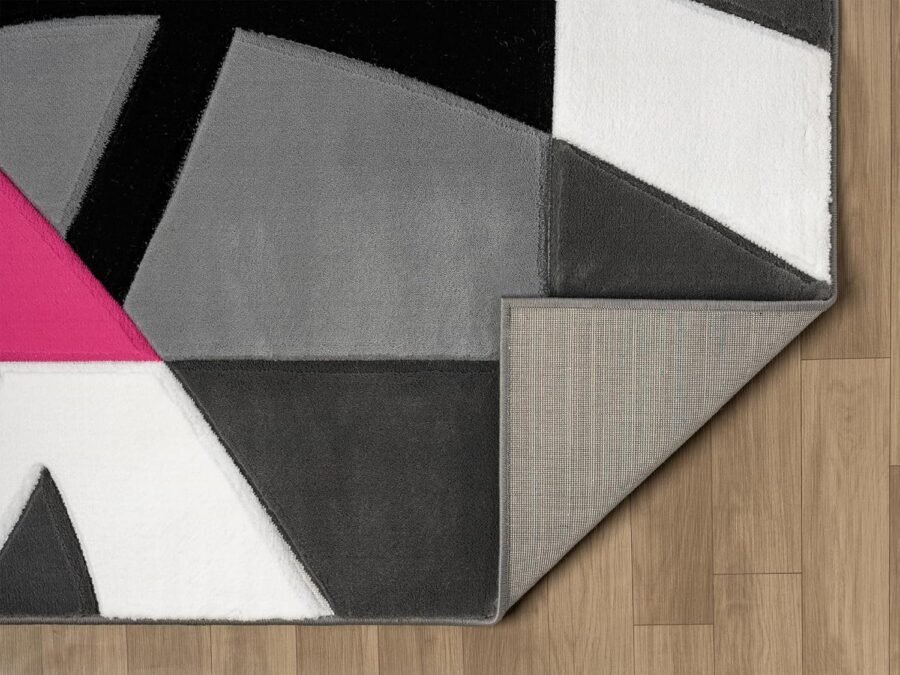 Sam's Rugs Ultra Soft Area Rug Hand Carved - Modern Abstract Design for Indoor Living Room & Bedroom - Stain Resistant, Easy to Clean Pink - 50286 - Image 4