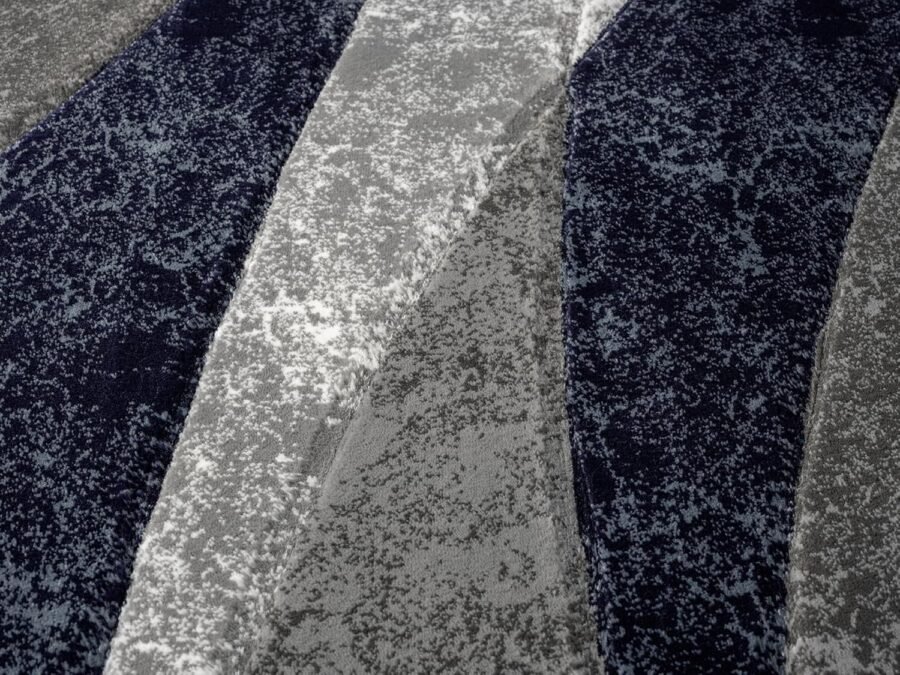 Sam's Rugs Ultra Soft Area Rug Hand Carved - Modern Abstract Design for Indoor Living Room & Bedroom - Stain Resistant, Easy to Clean -  Blue 50360 - Image 5