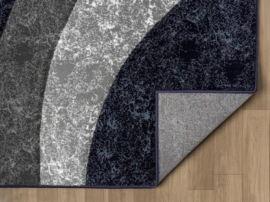 Sam's Rugs Ultra Soft Area Rug Hand Carved - Modern Abstract Design for Indoor Living Room & Bedroom - Stain Resistant, Easy to Clean -  Blue 50360 - Image 4