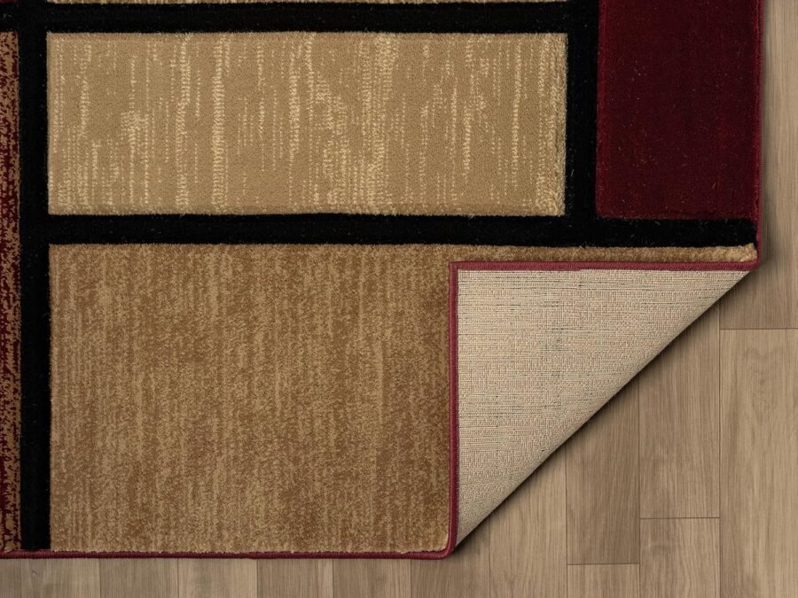 Sam's Rugs Ultra Soft Area Rug Hand Carved - Modern Abstract Design for Indoor Living Room & Bedroom - Stain Resistant, Easy to Clean - Burgundy 50434 - Image 5
