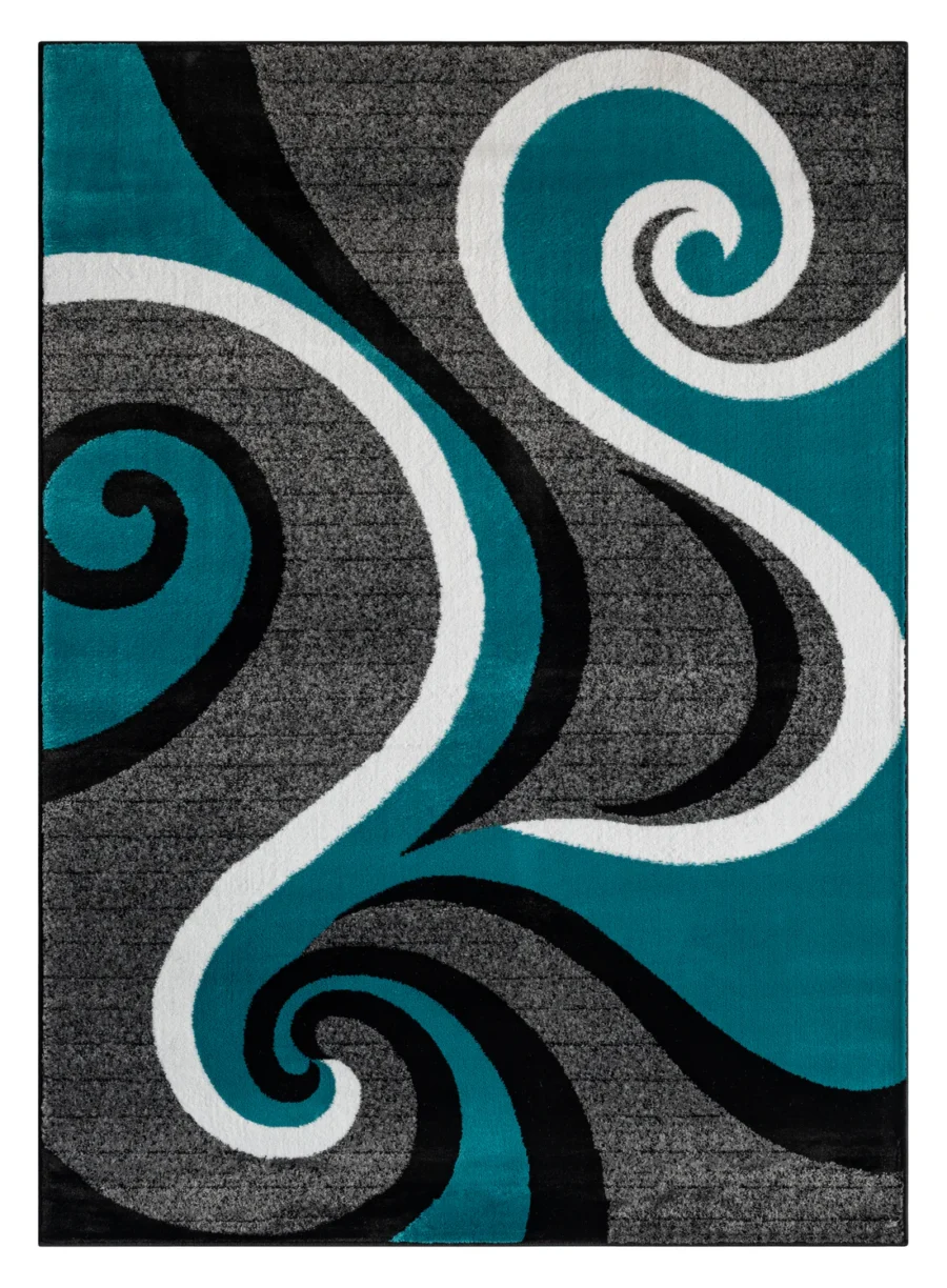 Sam's Rugs Ultra Soft Area Rug - Modern Abstract Design for Indoor Living Room & Bedroom - Stain Resistant, Easy to Clean Aqua - 45963 - Image 6