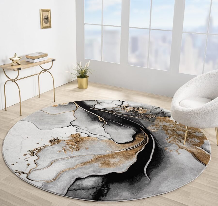 Sam's Rugs Ultra Soft Area Rug - Modern Abstract Design for Indoor Living Room & Bedroom - Stain Resistant, Easy to Clean Grey - 20972 - Image 5